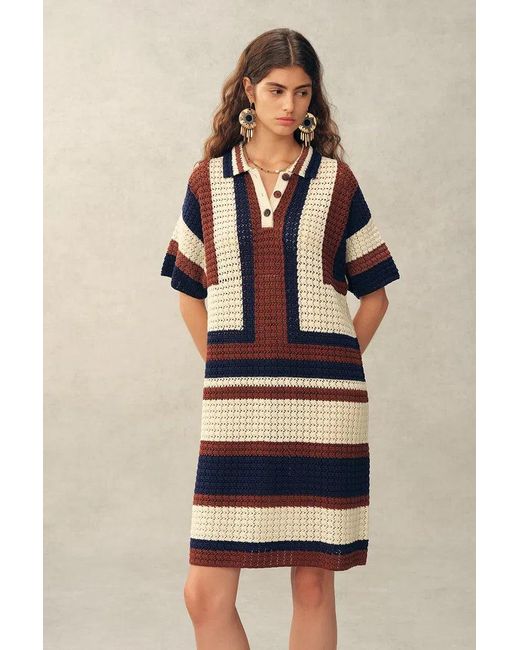 Fabrique Natural Louise Short-Sleeve Crochet Dress