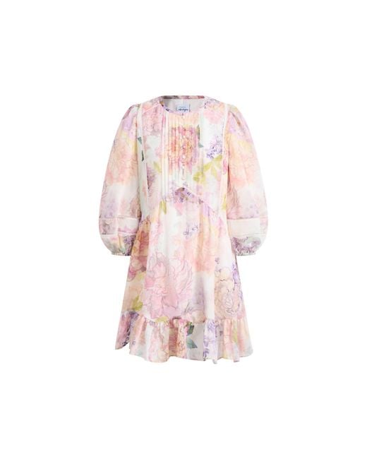 Fabrique Multicolor Yori Handpainted Wavy Ruffle Babydoll Dress
