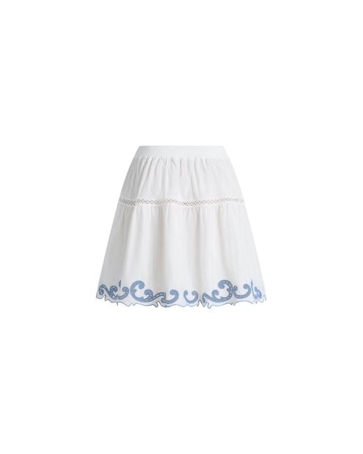 Fabrique Natural Maggie Embroidery Resort Wear Tiered Skirt With Safety Shorts