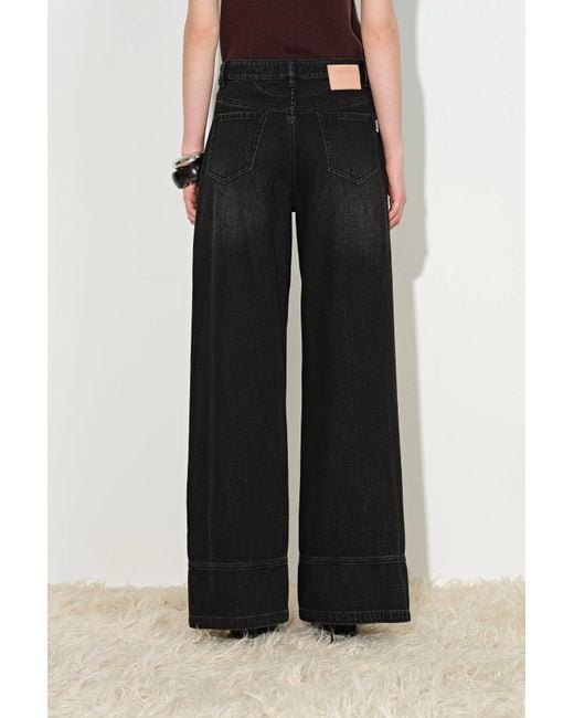 Fabrique Black Glaire Curved Yoke Wide Leg Jeans