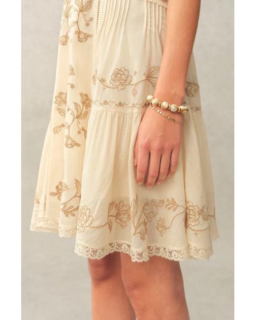 Fabrique Natural Aurelia Floral Lace Embroidery Sleeveless Dress