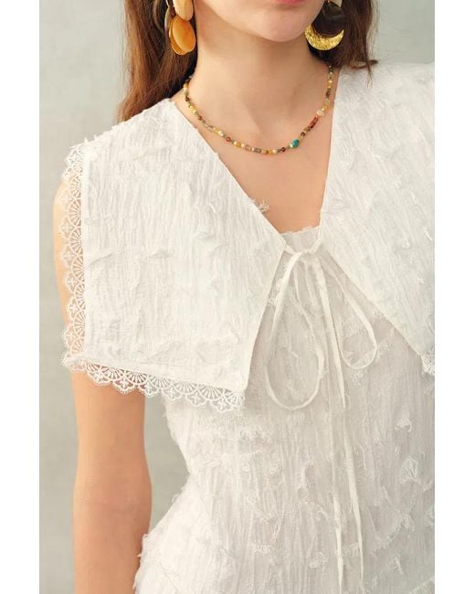 Fabrique Natural Geraldine Detachable Collar Sleeveless Dress