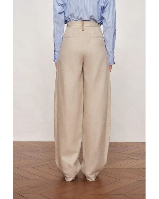Fabrique Gray Oakley Double Waistband Relaxed-Fit Tailored Trousers