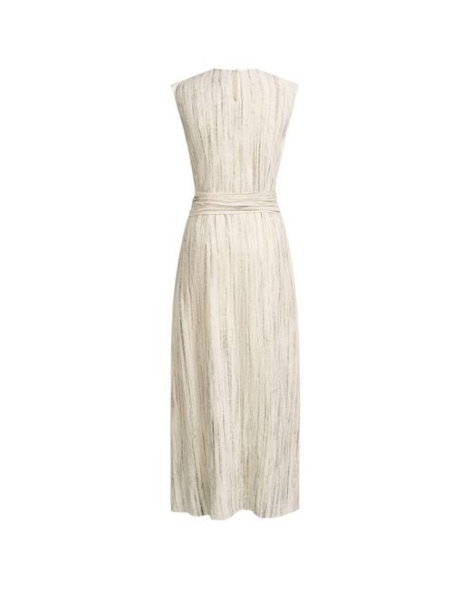Fabrique Natural Felicia Handwork Draping Textured Stripe Sleeveless Dress