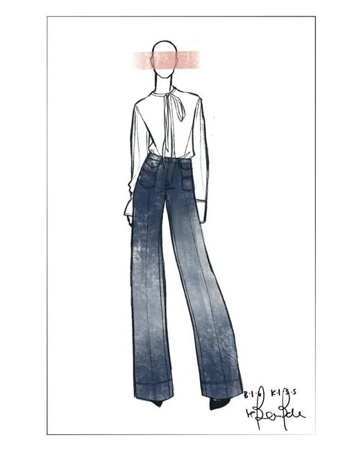 Fabrique Blue Stella Double Pocket Distressed Washed Jeans