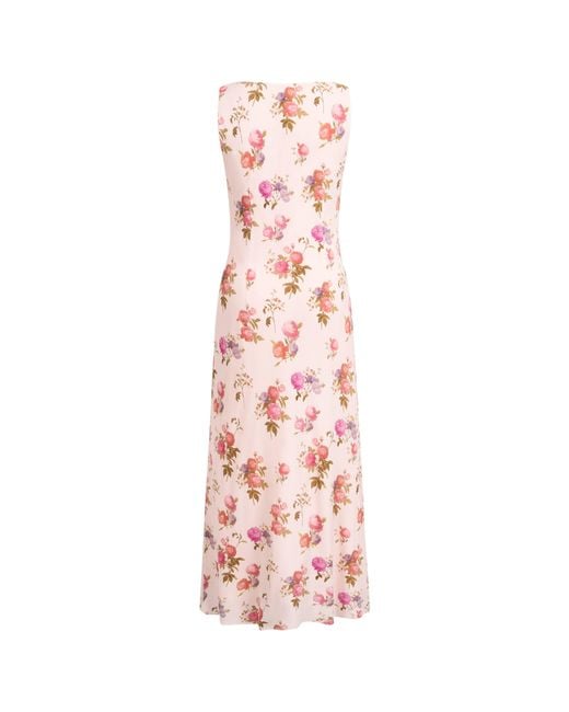 Fabrique Pink Fraye Floral Cowl Neck Sleeveless Dress