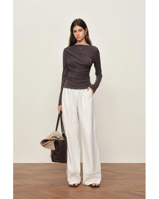 Fabrique Natural Eve Openwork Drawstring Wide Leg Pants