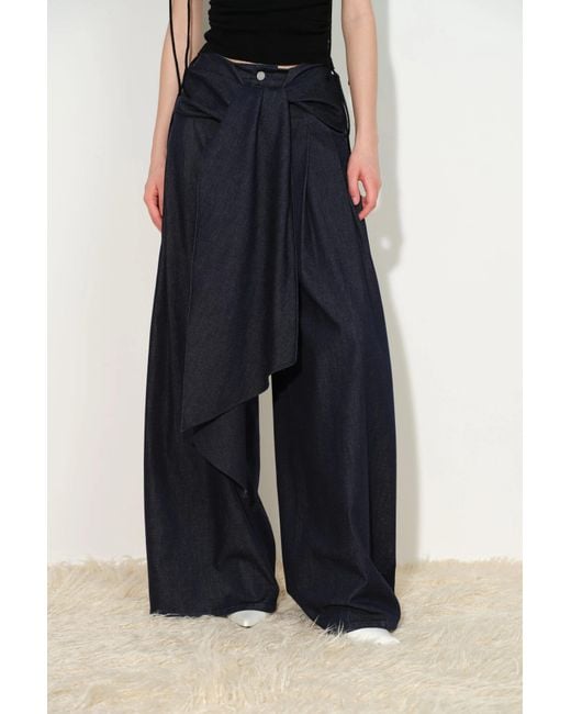 Fabrique Blue Jayne Belted Wide Leg Jeans
