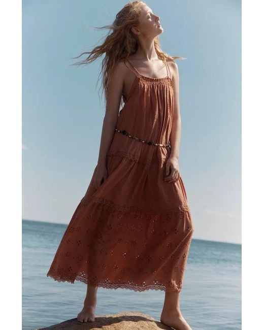 Fabrique Brown Celia Layered Strap Dress
