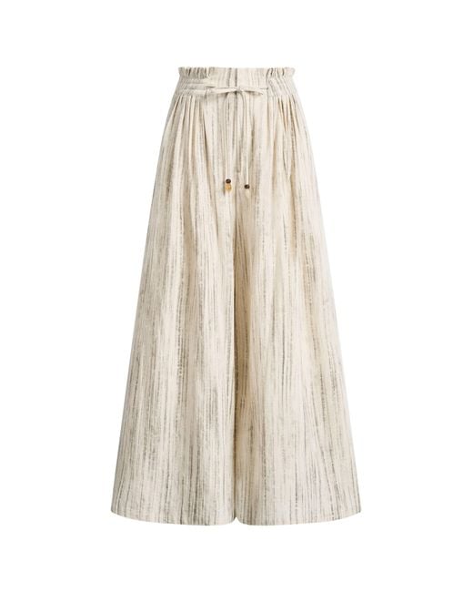 Fabrique Natural Cleo Drawstring Casual Striped Culottes
