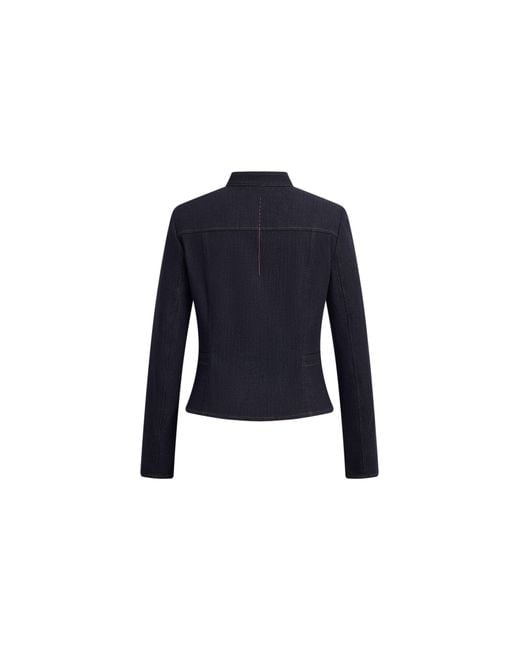 Fabrique Blue Ivy Herringbone Cinched Waist Jacket