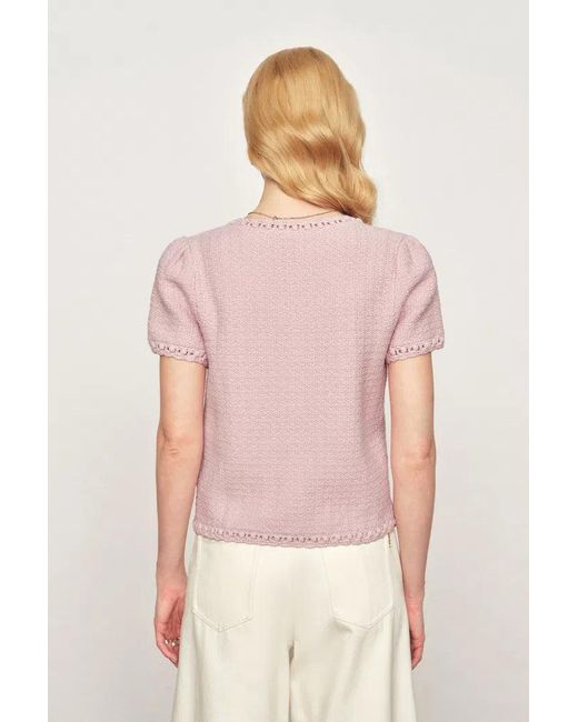 Fabrique Natural Shay Short Sleeve Cardigan