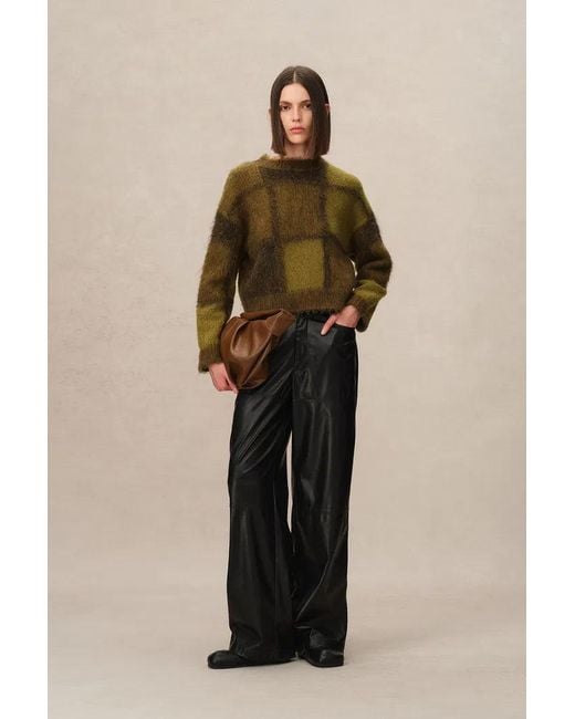 Fabrique Natural Sibton Checked Cropped Pullover