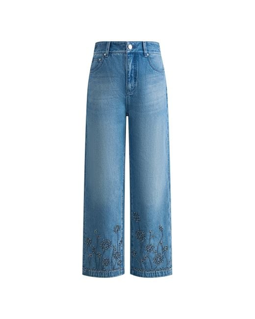 Fabrique Blue Rodeo Embellished Crop Jeans