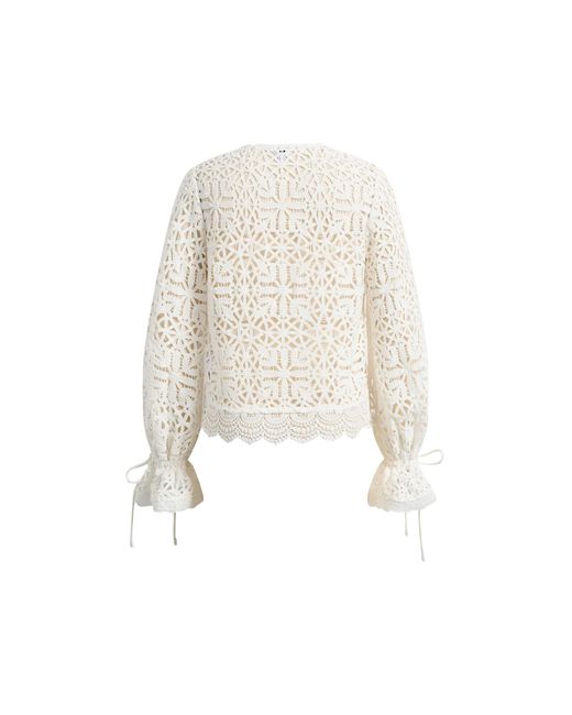 Fabrique Natural Amara Openwork V Neck Cardigan