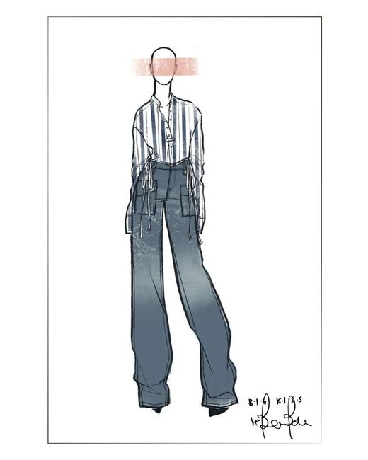Fabrique Blue Carrie Front Pocket Washed Straight Jeans