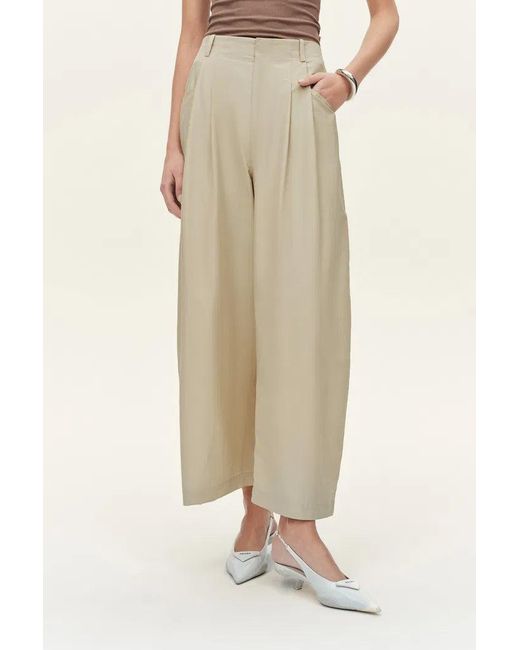 Fabrique Natural Sienna Airy Drawstring Barrel Leg Pants