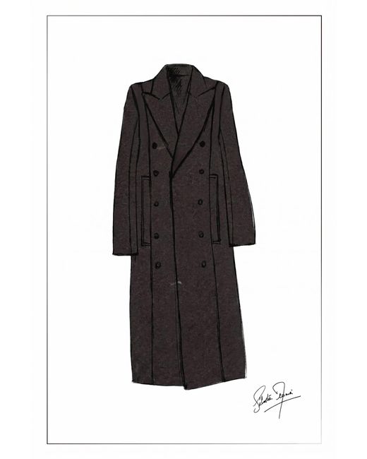 Fabrique Black Caspia Oversized Double Breasted Long Coat