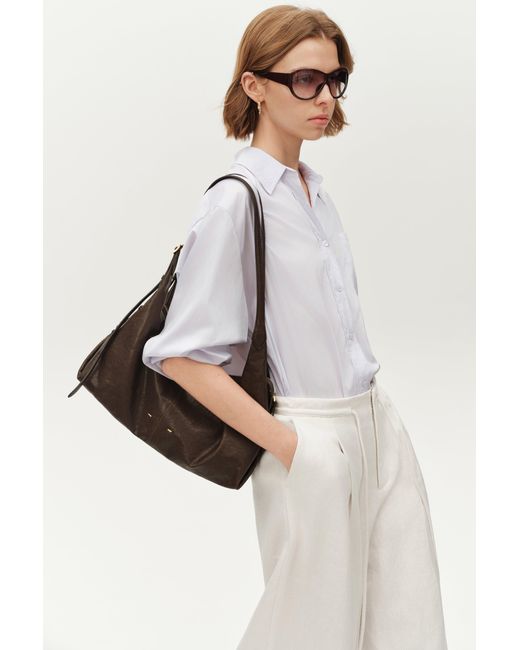 Fabrique White Aura Slouchy Hobo Bag