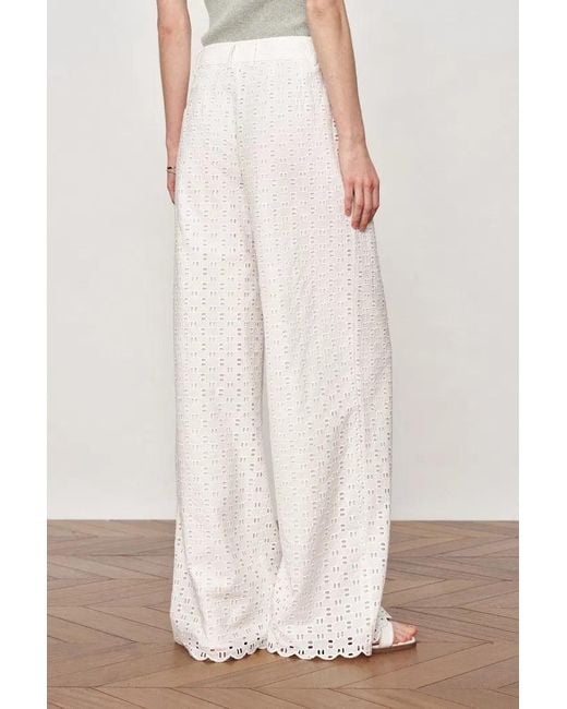 Fabrique Pink Eliana Cutwork Embroidery Wide Leg Pants