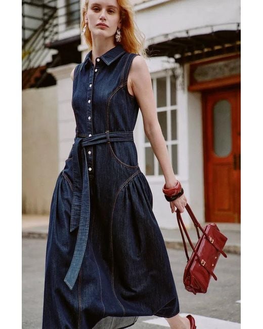 Fabrique Blue Anais Denim Sleeveless Dress