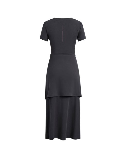 Fabrique Natural Isla Ruched Tie Front T-Shirt Dress