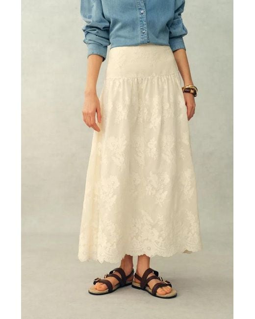Fabrique Natural Viola Lace Ribbon Sleeveless Top And Skirt Matching Set