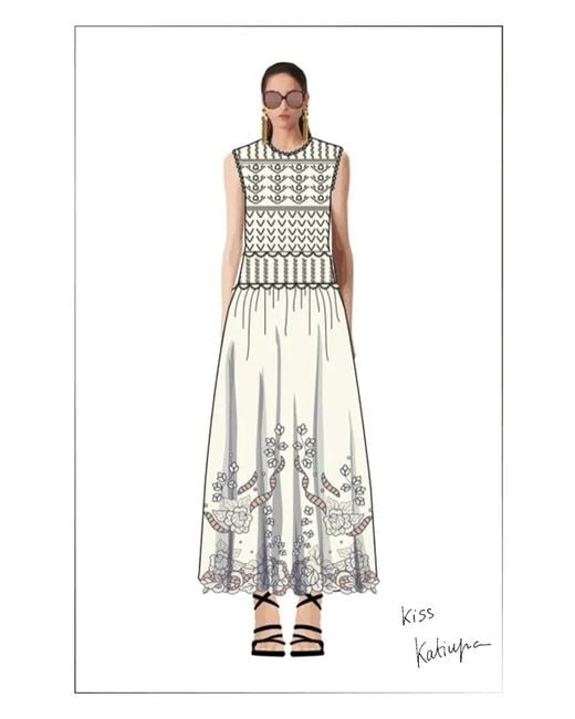 Fabrique Natural Vittra Embroidery And Woven Sleeveless Dress