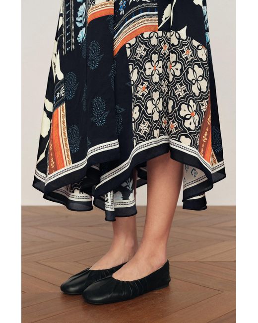 Fabrique Blue Eileen Scarf Panel Skirt