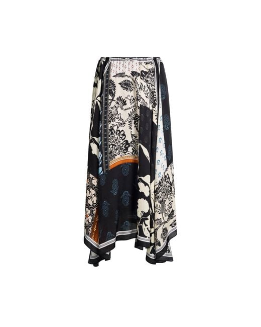 Fabrique Blue Eileen Scarf Panel Skirt