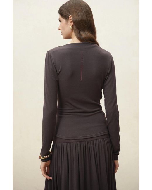 Fabrique Natural Nyx Drapy Ruched Off Shoulder Top