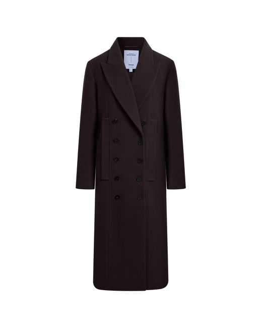 Fabrique Black Caspia Oversized Double Breasted Long Coat