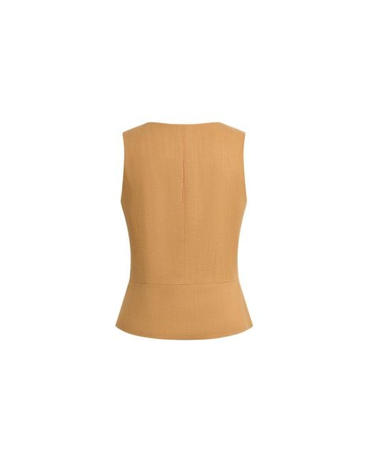 Fabrique Natural Suzane Handwork Stitched Scalloped Trim Sleeveless Top