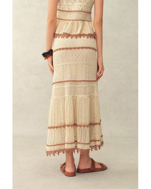 Fabrique Natural Malia Colorblock Sleeveless V Neck Top & Skirt Knit Set