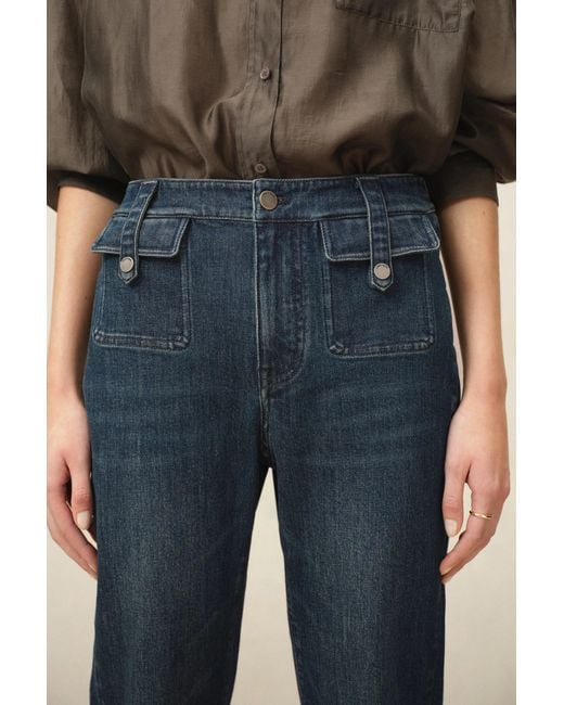 Fabrique Blue Coco Slit Hem Flared Jeans