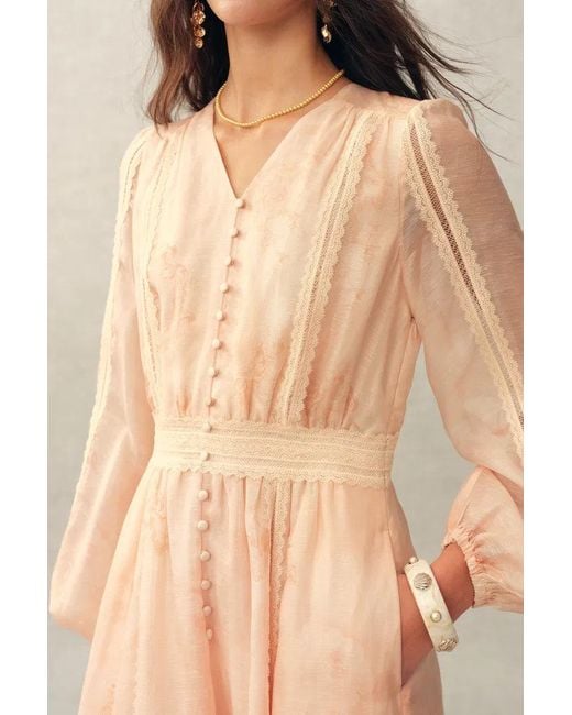 Fabrique Natural Anne Handpainted Floral Lace Dress