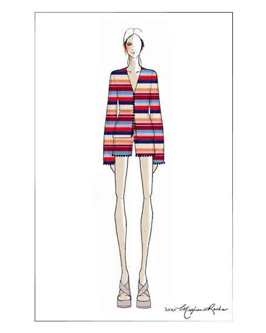 Fabrique Black Mavis Multi Stripe Knit Shorts