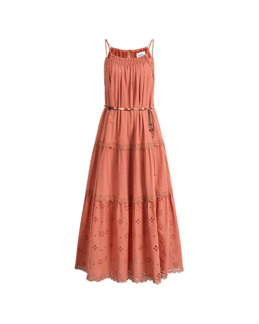 Fabrique Brown Celia Layered Strap Dress
