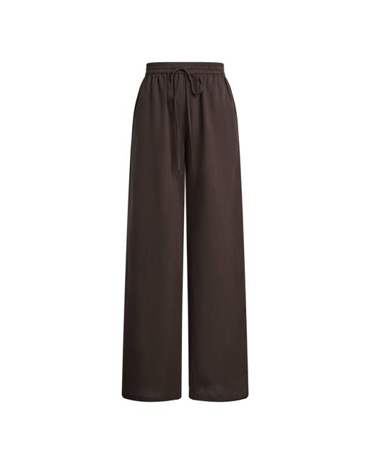 Fabrique Black Faye Drawstring Wide Leg Pants