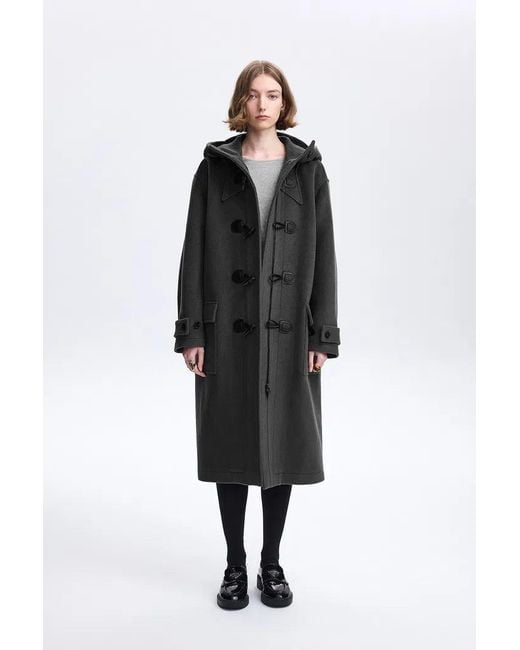 Fabrique Black Nara Hand-Finished Horn Button Coat