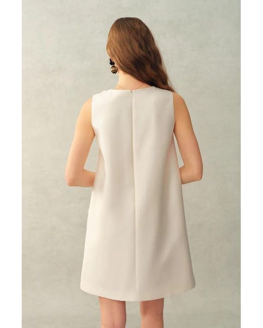 Fabrique Natural Yazmin 3D Floral Neckline Dress