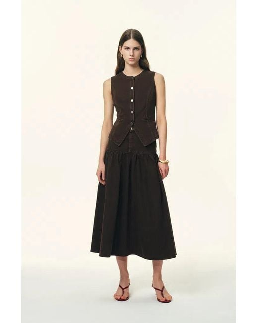 Fabrique Multicolor Elodie Fitted Round Neck Sleeveless Vest Top And Skirt Matching Set