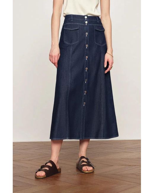Fabrique Blue Sloane Tencel Midi Skirt