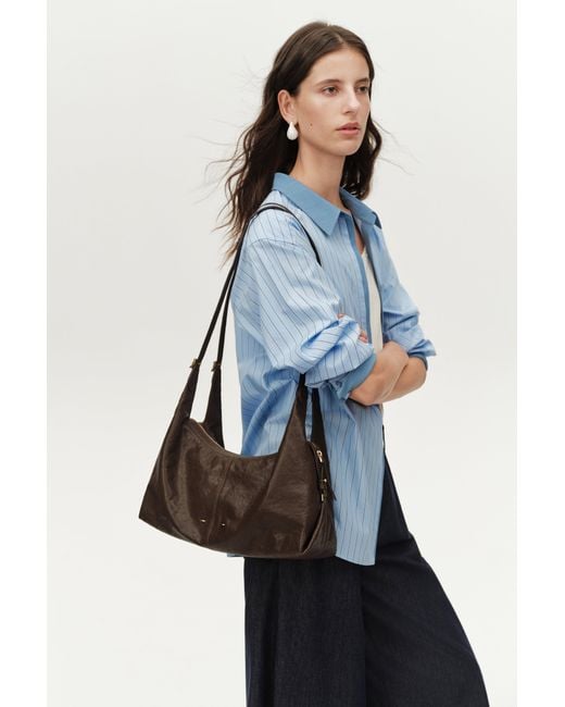 Fabrique White Aura Slouchy Hobo Bag