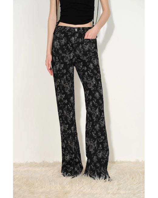 Fabrique Black Sylvia Custom Jacquard Flared Jeans