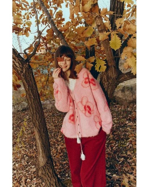 Fabrique Multicolor Juliet Orchid Jacquard Cardigan