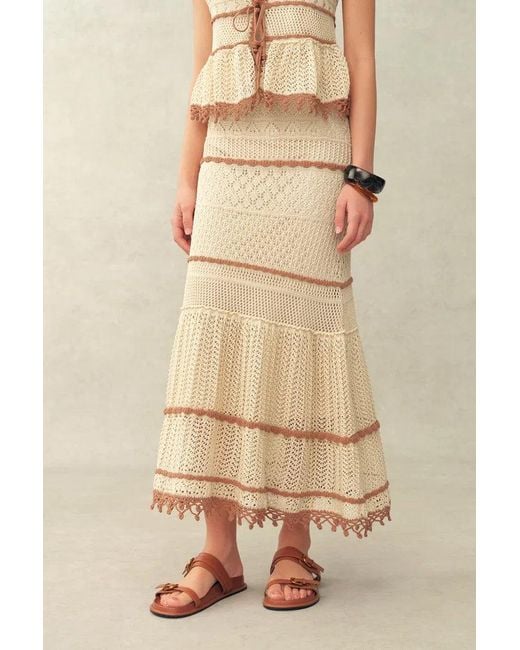 Fabrique Natural Malia Colorblock Sleeveless V Neck Top & Skirt Knit Set