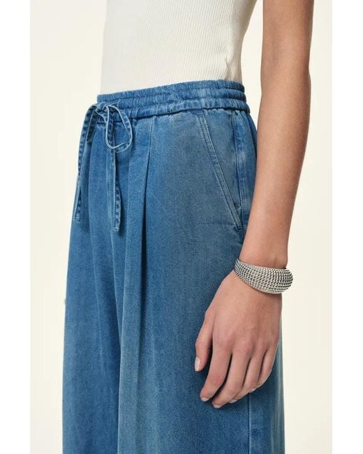 Fabrique Blue Eva Drapey Wide Leg Jeans
