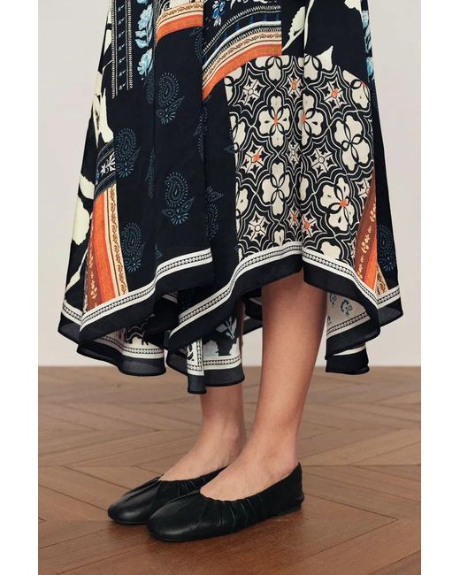 Fabrique Blue Eileen Scarf Panel Skirt
