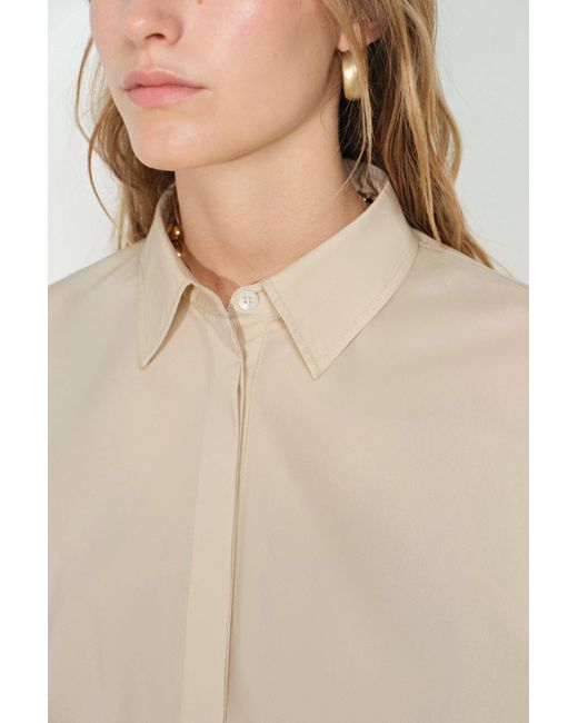 Fabrique Natural Claire Khaki Bubble Puff Sleeve Shirt